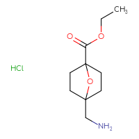 Chemical structure of ethyl 4-(aminomethyl)-7-oxabicyclo[2.2.1]heptane-1-carboxylate hydrochloride - CSSB20963522821