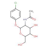 Chemical structure of N-[2-(4-chlorophenoxy)-4,5-dihydroxy-6-(hydroxymethyl)oxan-3-yl]acetamide - CSSS00020659654