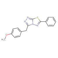 Chemical structure of 3-[(4-methoxyphenyl)methyl]-6-phenyl-[1,2,4]triazolo[3,4-b][1,3,4]thiadiazole - CSSB00121637151