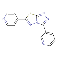 Chemical structure of 4-[3-(pyridin-3-yl)-[1,2,4]triazolo[3,4-b][1,3,4]thiadiazol-6-yl]pyridine - CSSB00121624253