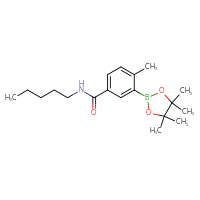 Chemical structure of 4-methyl-N-pentyl-3-(4,4,5,5-tetramethyl-1,3,2-dioxaborolan-2-yl)benzamide - CSSB00255993251