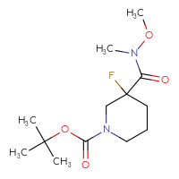 Chemical structure of tert-butyl 3-fluoro-3-[methoxy(methyl)carbamoyl]piperidine-1-carboxylate - CSSB00990255069