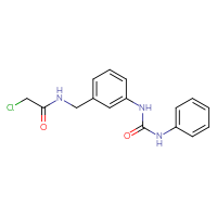 Chemical structure of 2-chloro-N-({3-[(phenylcarbamoyl)amino]phenyl}methyl)acetamide - CSSB02105274232