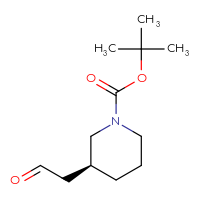 Chemical structure of tert-butyl (3S)-3-(2-oxoethyl)piperidine-1-carboxylate - CSSB00015192527