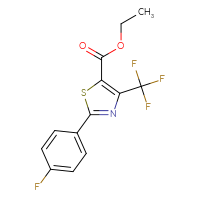 Chemical structure of ethyl 2-(4-fluorophenyl)-4-(trifluoromethyl)-1,3-thiazole-5-carboxylate - CSSB06581032007
