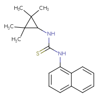 Chemical structure of 1-(naphthalen-1-yl)-3-(2,2,3,3-tetramethylcyclopropyl)thiourea - CSSB21432496101