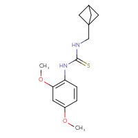 Chemical structure of 3-({bicyclo[1.1.1]pentan-1-yl}methyl)-1-(2,4-dimethoxyphenyl)thiourea - CSSB21432510468