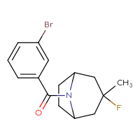 Chemical structure of 8-(3-bromobenzoyl)-3-fluoro-3-methyl-8-azabicyclo[3.2.1]octane - CSSB20475231523