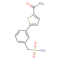 Chemical structure of [3-(5-acetylthiophen-2-yl)phenyl]methanesulfonamide - CSSB07554458602