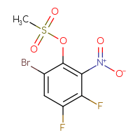 Chemical structure of 6-bromo-3,4-difluoro-2-nitrophenyl methanesulfonate - CSSB21432501581