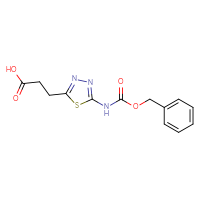 Chemical structure of 3-(5-{[(benzyloxy)carbonyl]amino}-1,3,4-thiadiazol-2-yl)propanoic acid - CSSB02125897434