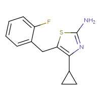 Chemical structure of 4-cyclopropyl-5-[(2-fluorophenyl)methyl]-1,3-thiazol-2-amine - CSSB00000750057