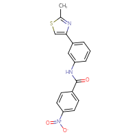 Chemical structure of N-[3-(2-methyl-1,3-thiazol-4-yl)phenyl]-4-nitrobenzamide - CSSB00026627207