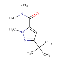 Chemical structure of 3-tert-butyl-N,N,1-trimethyl-1H-pyrazole-5-carboxamide - CSSB00103307953