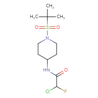 Chemical structure of 2-chloro-2-fluoro-N-[1-(2-methylpropane-2-sulfonyl)piperidin-4-yl]acetamide - CSSB21332102062