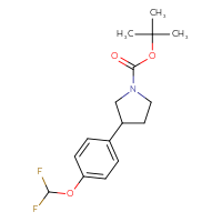 Chemical structure of tert-butyl 3-[4-(difluoromethoxy)phenyl]pyrrolidine-1-carboxylate - CSSB06594120614