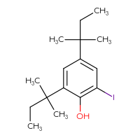 Chemical structure of 2-iodo-4,6-bis(2-methylbutan-2-yl)phenol - CSSB00004268578