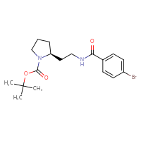 Chemical structure of tert-butyl (2S)-2-{2-[(4-bromophenyl)formamido]ethyl}pyrrolidine-1-carboxylate - CSSB03561711979
