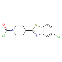 Chemical structure of 4-(5-chloro-1,3-benzothiazol-2-yl)piperidine-1-carbonyl chloride - CSSB21224764637