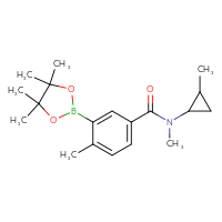 Chemical structure of N,4-dimethyl-N-(2-methylcyclopropyl)-3-(4,4,5,5-tetramethyl-1,3,2-dioxaborolan-2-yl)benzamide - CSSB02526778703