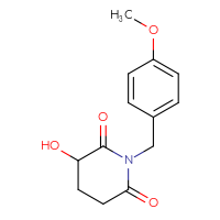 Chemical structure of 3-hydroxy-1-[(4-methoxyphenyl)methyl]piperidine-2,6-dione - CSSB02526427418