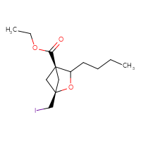 Chemical structure of ethyl (1r,4r)-3-butyl-1-(iodomethyl)-2-oxabicyclo[2.1.1]hexane-4-carboxylate - CSSB14813059133