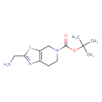 Chemical structure of tert-butyl 2-(aminomethyl)-4H,5H,6H,7H-[1,3]thiazolo[5,4-c]pyridine-5-carboxylate - CSSB00010158922