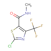 Chemical structure of 2-chloro-N-methyl-4-(trifluoromethyl)-1,3-thiazole-5-carboxamide - CSSB02129240541