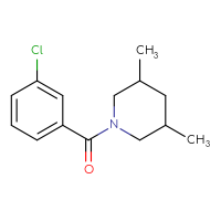 Chemical structure of 1-(3-chlorobenzoyl)-3,5-dimethylpiperidine - CSSB00046097128