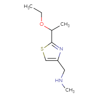 Chemical structure of {[2-(1-ethoxyethyl)-1,3-thiazol-4-yl]methyl}(methyl)amine - CSSB00000763608