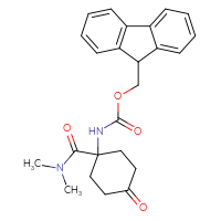 Chemical structure of (9H-fluoren-9-yl)methyl N-[1-(dimethylcarbamoyl)-4-oxocyclohexyl]carbamate - CSSB21043405222