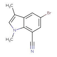 Chemical structure of 5-bromo-1,3-dimethyl-1H-indole-7-carbonitrile - CSSB00135146376