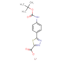 Chemical structure of lithium(1+) 5-(4-{[(tert-butoxy)carbonyl]amino}phenyl)-1,3,4-thiadiazole-2-carboxylate - CSSB21495841282