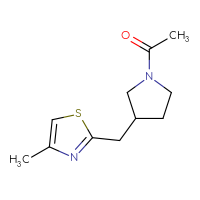 Chemical structure of 1-{3-[(4-methyl-1,3-thiazol-2-yl)methyl]pyrrolidin-1-yl}ethan-1-one - CSSB01992202640