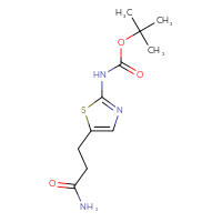 Chemical structure of tert-butyl N-[5-(2-carbamoylethyl)-1,3-thiazol-2-yl]carbamate - CSSB00113829295