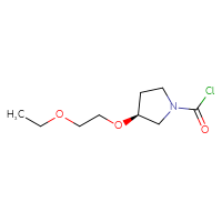 Chemical structure of (3S)-3-(2-ethoxyethoxy)pyrrolidine-1-carbonyl chloride - CSSB15010309020