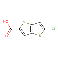 Chemical structure of 5-chlorothieno[3,2-b]thiophene-2-carboxylic acid - CSSB00010428367