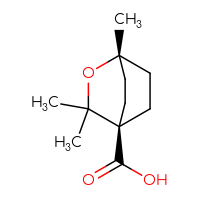 Chemical structure of (1r,4r)-1,3,3-trimethyl-2-oxabicyclo[2.2.2]octane-4-carboxylic acid - CSSB20563220103