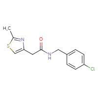 Chemical structure of N-[(4-chlorophenyl)methyl]-2-(2-methyl-1,3-thiazol-4-yl)acetamide - CSSB00026303155