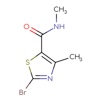 Chemical structure of 2-bromo-N,4-dimethyl-1,3-thiazole-5-carboxamide - CSSB00010980151