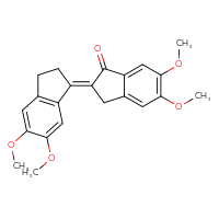 Chemical structure of (E)-5,5',6,6'-tetramethoxy-2,3-dihydro-1'H,3'H-[1,2'-biindenyliden]-1'-one - CSSB00159244590