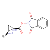 Chemical structure of rac-1,3-dioxo-2,3-dihydro-1H-isoindol-2-yl (1R,2S)-2-methylcyclopropane-1-carboxylate - CSSB20620685003