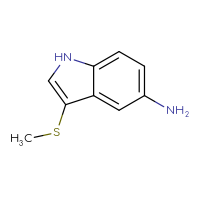 Chemical structure of 3-(methylsulfanyl)-1H-indol-5-amine - CSSB00010740099