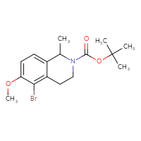 Chemical structure of tert-butyl 5-bromo-6-methoxy-1-methyl-1,2,3,4-tetrahydroisoquinoline-2-carboxylate - CSSB06744559081