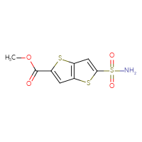 Chemical structure of methyl 5-sulfamoylthieno[3,2-b]thiophene-2-carboxylate - CSSB02483514020
