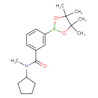 Chemical structure of N-cyclopentyl-N-methyl-3-(4,4,5,5-tetramethyl-1,3,2-dioxaborolan-2-yl)benzamide - CSSB02195991363