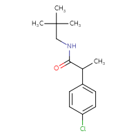 Chemical structure of 2-(4-chlorophenyl)-N-(2,2-dimethylpropyl)propanamide - CSSB01998175178