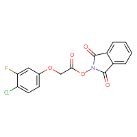 Chemical structure of 1,3-dioxo-2,3-dihydro-1H-isoindol-2-yl 2-(4-chloro-3-fluorophenoxy)acetate - CSSB00116221989