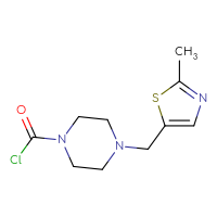 Chemical structure of 4-[(2-methyl-1,3-thiazol-5-yl)methyl]piperazine-1-carbonyl chloride - CSSB14968818668