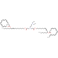 Chemical structure of 18-[(3-{[3-(diethylamino)propyl](3-{[12-(icosa-5,8,11,14,17-pentaenoyloxy)octadec-9-en-1-yl]oxy}-3-oxopropyl)amino}propanoyl)oxy]octadec-9-en-7-yl icosa-5,8,11,14,17-pentaenoate - CSSB20620698503